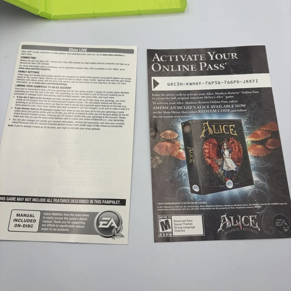Alice: Madness Returns Xbox 360 CIB Complete Tested
